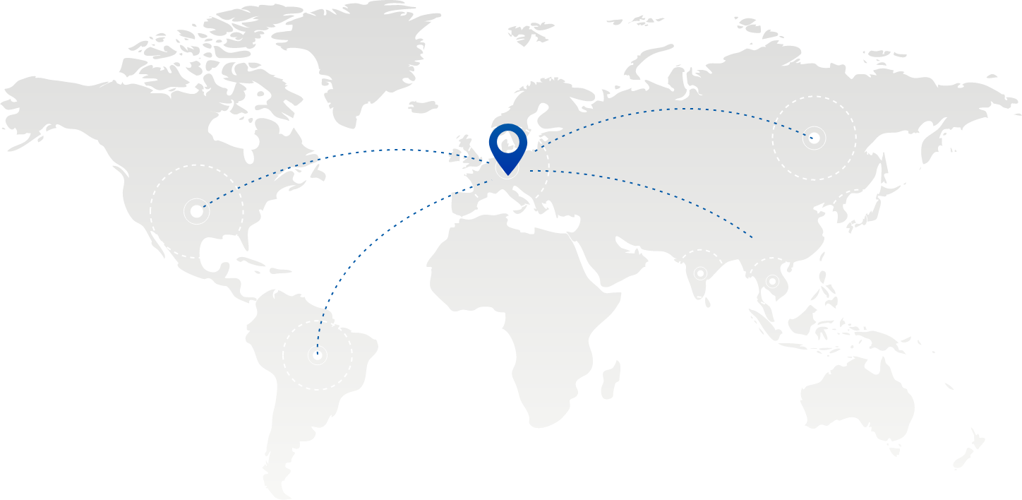 Weltkarte der internationalen Absatzregionen